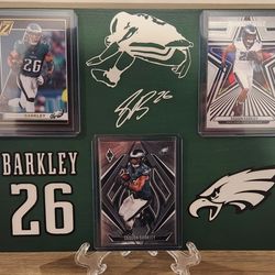 Saquon Barkley Eagles Sports Card Display 
