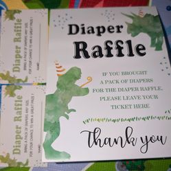 Dinosaur diaper raffle