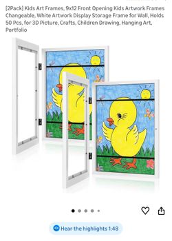$10-[2Pack] Kids Art Frames, 9x12 Front Opening