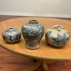 Vietnamese Antique Stoneware Jars, Set of 3 - Many More Items In Stock!