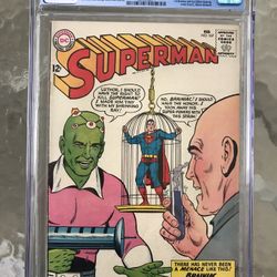 Superman #167 (1964) CGC 6.5 —O/w To White; 1st Luthor & Brainiac team- up; Origin