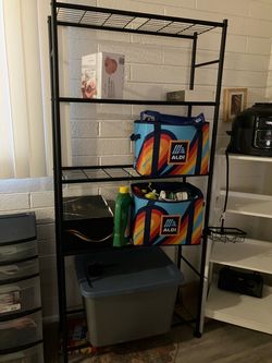 Black storage shelf