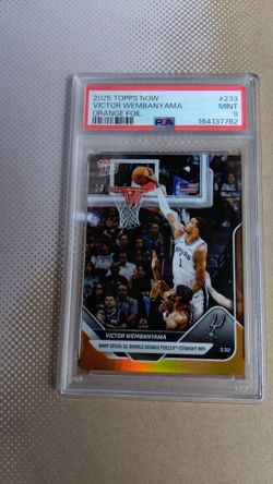 2025 Topps Now Victor Wembanyama Orange Foil PSA 9
