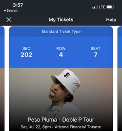 Peso Pluma Concert Tickets Arizona Financial Theatre 