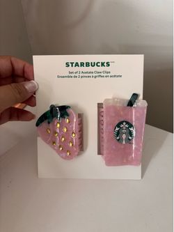 Starbucks Strawberry Hair Clips