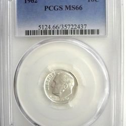 1962 Dime PCGS MS66