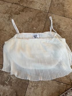 Princess Polly White Pleated Cami Top Size 6