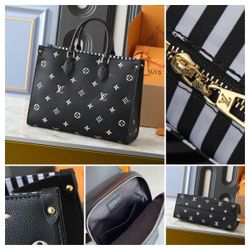 ONTHEGO leather black tote bag size 34x26x13cm