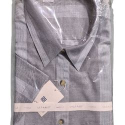 NEW NWT Monsieur Givenchy Men’s Button‐Up Shirt – Size XL (17 34/35) Plaid 66% Polyester / 33% Rayon