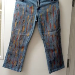 Metallic Painted Jeans For Women Levi 550 Size 12 Medium 