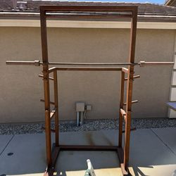 Heavy Duty Squat Rack – Solid Steel Gym Equipment (Needs Cleanup)