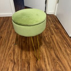 Green Gold Vanity Chair With Storage 