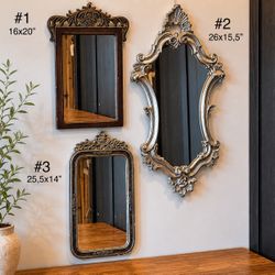 3 vintage decorative mirrors. PRICE FOR ONE