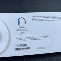 New 	Apple Watch Series 7 (GPS) 45mm Blue Aluminum Case with Abyss Blue Sport Band - Blue