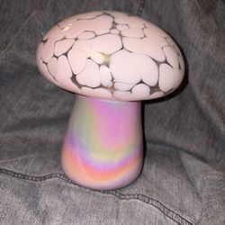 Glass mushroom candle