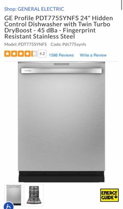 GE Profile PDT775SYNFS 24" Hidden Control Dishwasher