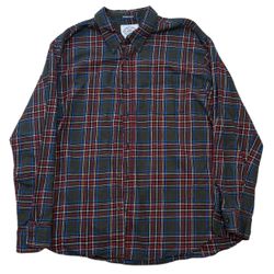 Vintage St. John’s Bay Men’s Red Multi Flannel Button Down Pocket Shirt XXL