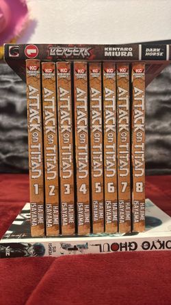 Manga attack on titan, Berserk, and tokyo ghoul