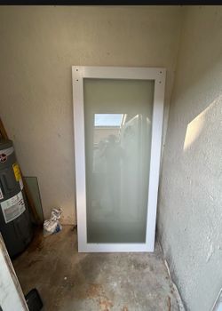 Interior Door with Frosted Glass Panel