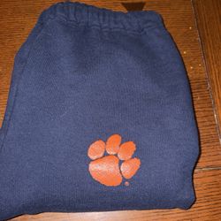 Vintage Russell Authentic Clemson Tigers Sweatpants Mean Size Small Blue Orange 
