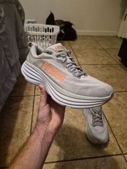 HOKA Bondi 8 - Womens 10.5 - Gray / Peach - Like New