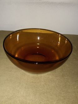 Amber glass bowl