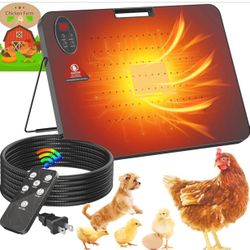 New Sealed-Chicken Coop Heater for Winter,Radiant Heat Panel with Overheating Protection,200W Chicken Heater with Remote Control Timing Function & Adj