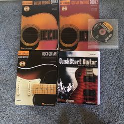 Hal Leonard Guitar Method Books (3) & QuickStart Guitar 