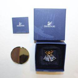 Swarovski Crystal Gold Bow Holiday Bells 