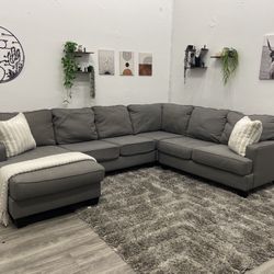 Grey Sectional Couch - Free Delivery 