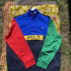 Polo Ralph Lauren Sweatshirt Pullover  Colorblock Shirt Retro