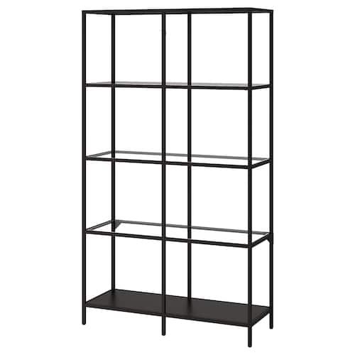 Minimalist black shelf and two coffee tables all in metal