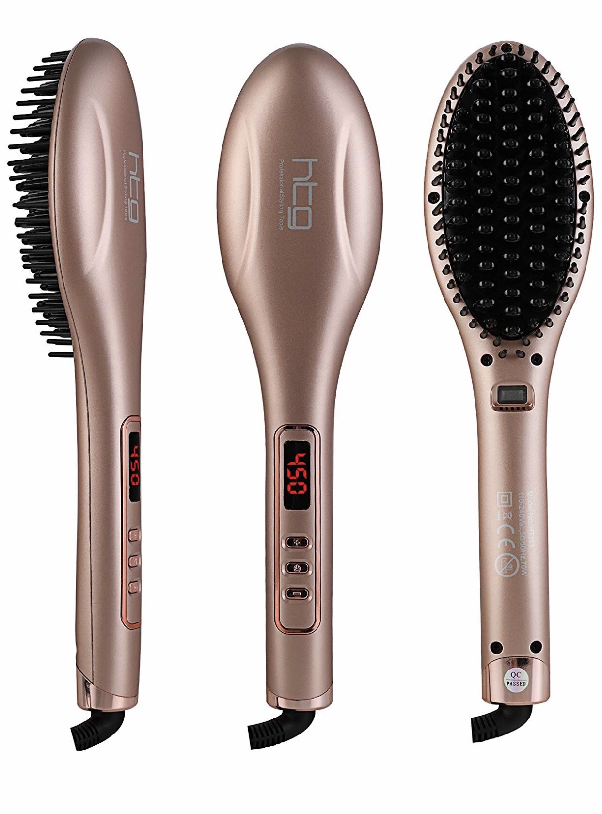 Flat Iron Hair Brush Straightener