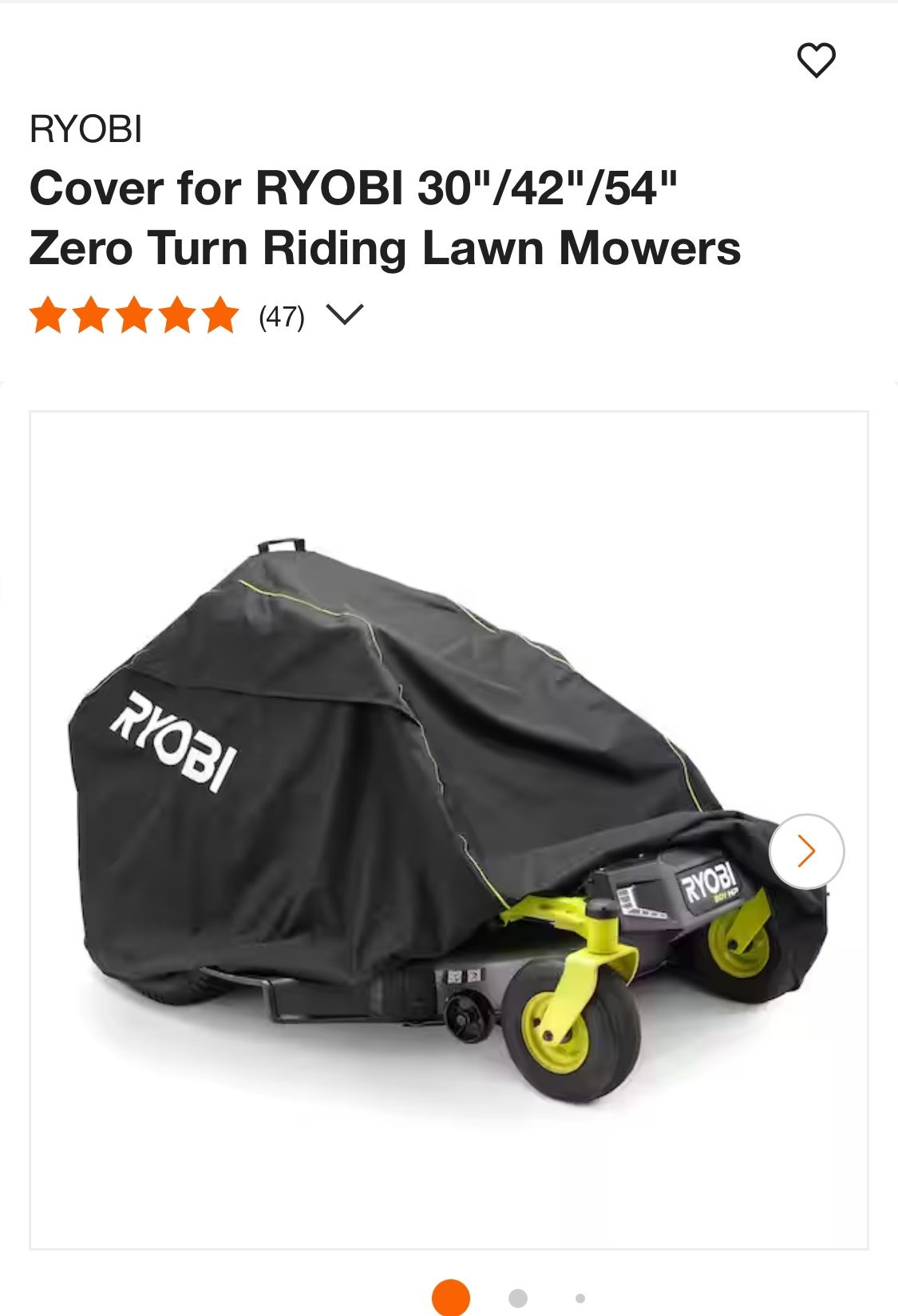 RYOBI Cover for RYOBI 30"/42"/54" Zero Turn Riding Lawn Mowers