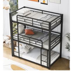 Metal triple bunk beds
