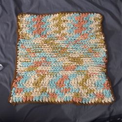 Super Soft Handmade Crocheted Pet/Baby Blanket With Brown Rim