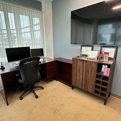 EXECUTIVE Wood DESK - MODERN WHITE DESK - Chairs - Black cabinets and more