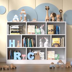 Cozy Castle White Bookshelf, 3-Tier Open Shelf Bookcase
