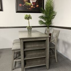 5PC Gray Dining Table Set