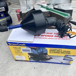 Hand-held drain cleaning machine brass craft