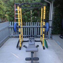 Power rack Cage Multifunction With Bench 