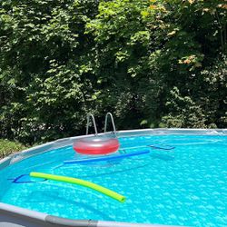 Funsicle 14 ft Oasis Round Above Ground Metal Frame Swimming Pool, Includes SkimmerPlus Pump,