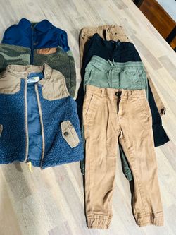 Boys cargo pants and fleece vests