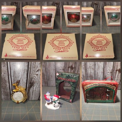 6 vintage ornaments