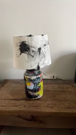 Hand-Painted Abstract Art Table Lamp