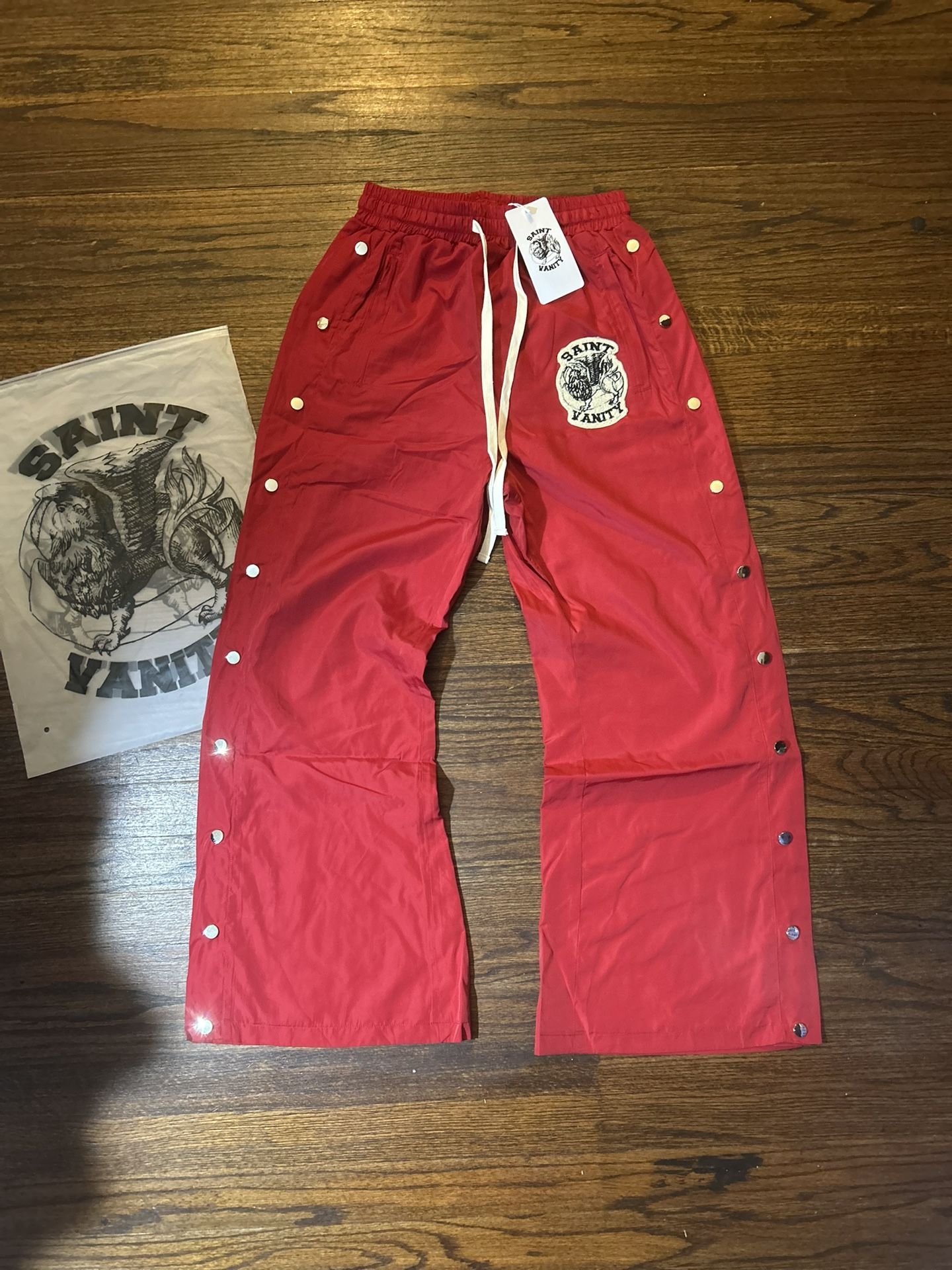 Saint Vanity Nylon Track Pants Red