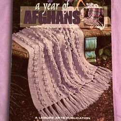 A Year of Afghans Book 5 Leisure Arts 2000 crochet 52 wraps throws 