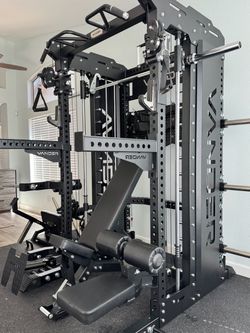 NEW COMMERCIAL SQUAT RACK SMITH MACHINE WITH BENCH - FREE DELIVERY