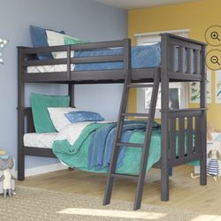 Twin Over Twin Bunk Bed Wood No Mattress New 