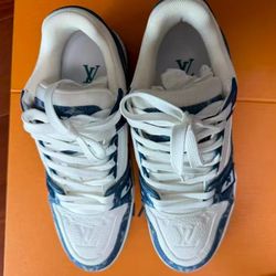Louis Vuitton Cowboy Trainer in Blue and White Color Scheme